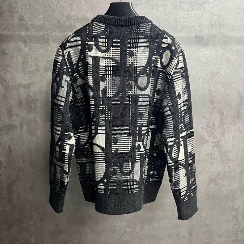 Dior Dior Gray Oblique Wool Sweater Knitwear Size US S / EU 44-46 / 1 - 5 Thumbnail