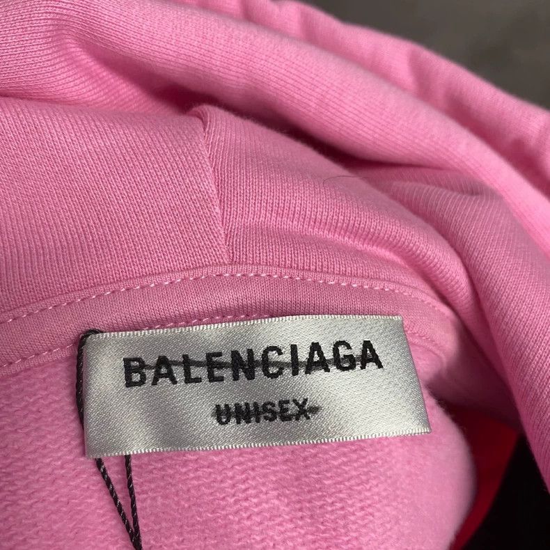 Balenciaga Balenciaga Pink Logo Hoodie with Rhinestones Size US XS / EU 42 / 0 - 4 Thumbnail