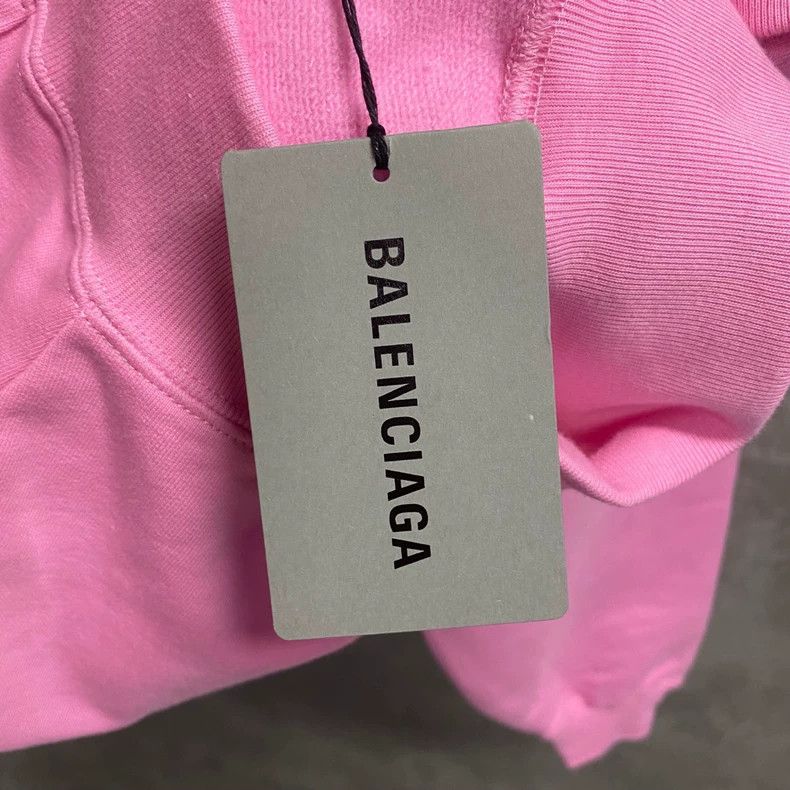 Balenciaga Balenciaga Pink Logo Hoodie with Rhinestones Size US XS / EU 42 / 0 - 5 Thumbnail