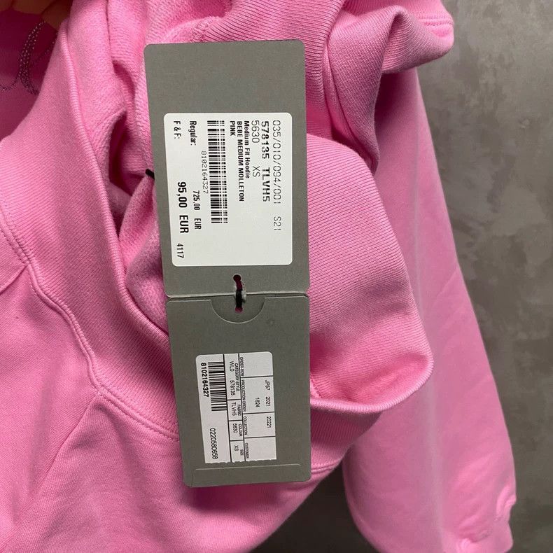 Balenciaga Balenciaga Pink Logo Hoodie with Rhinestones Size US XS / EU 42 / 0 - 6 Thumbnail