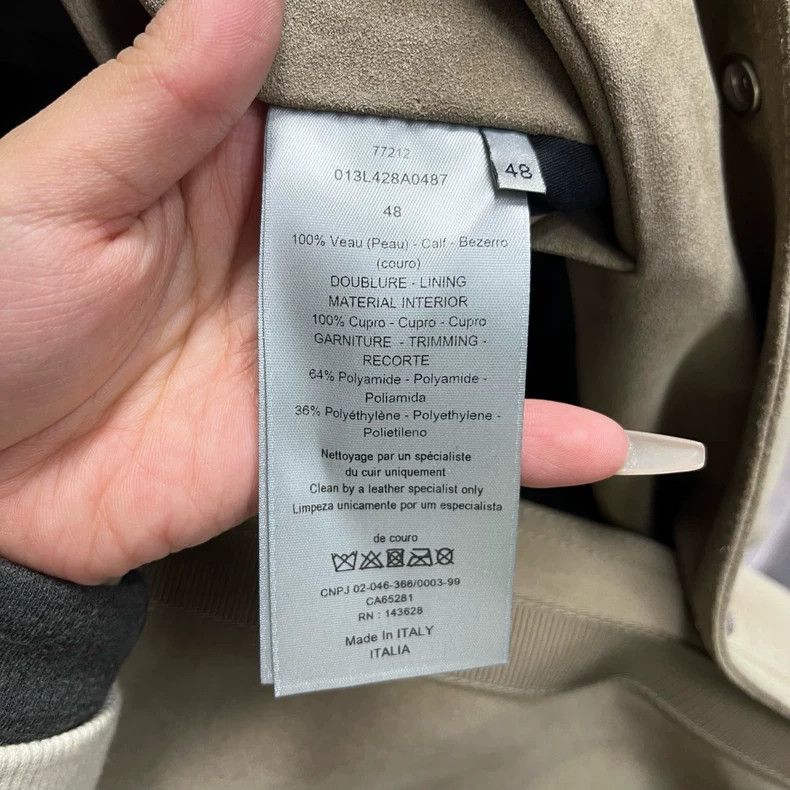 Dior Beige Long Sleeve Button-Up Leather Jacket Size US L / EU 52-54 / 3 - 4 Thumbnail