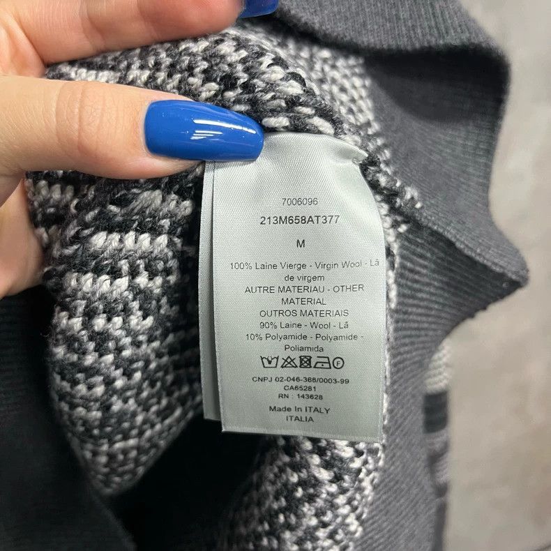 Dior Dior Gray Oblique Pattern Wool Sweater Size US M / EU 48-50 / 2 - 4 Thumbnail