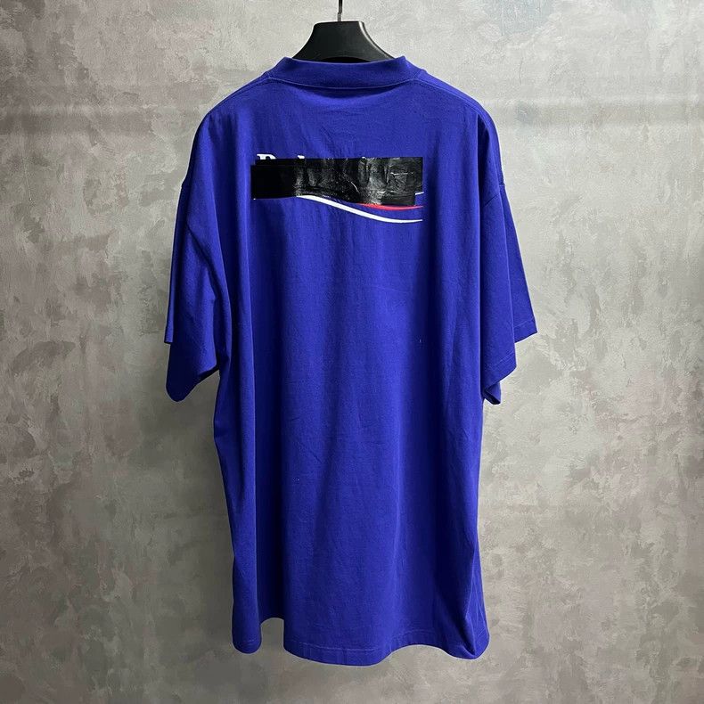 Balenciaga Balenciaga Blue Logo Short Sleeve T-Shirt Size US S / EU 44-46 / 1 - 5 Thumbnail