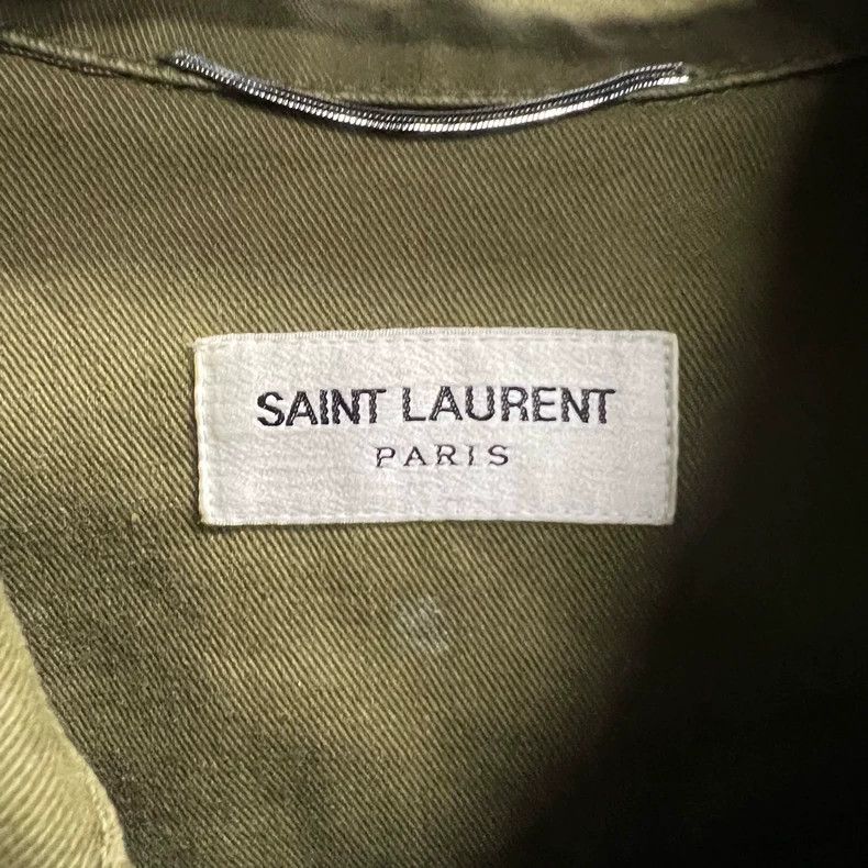 Saint Laurent Paris Saint Laurent Olive Green Jacket with Logo Size US M / EU 48-50 / 2 - 2 Thumbnail