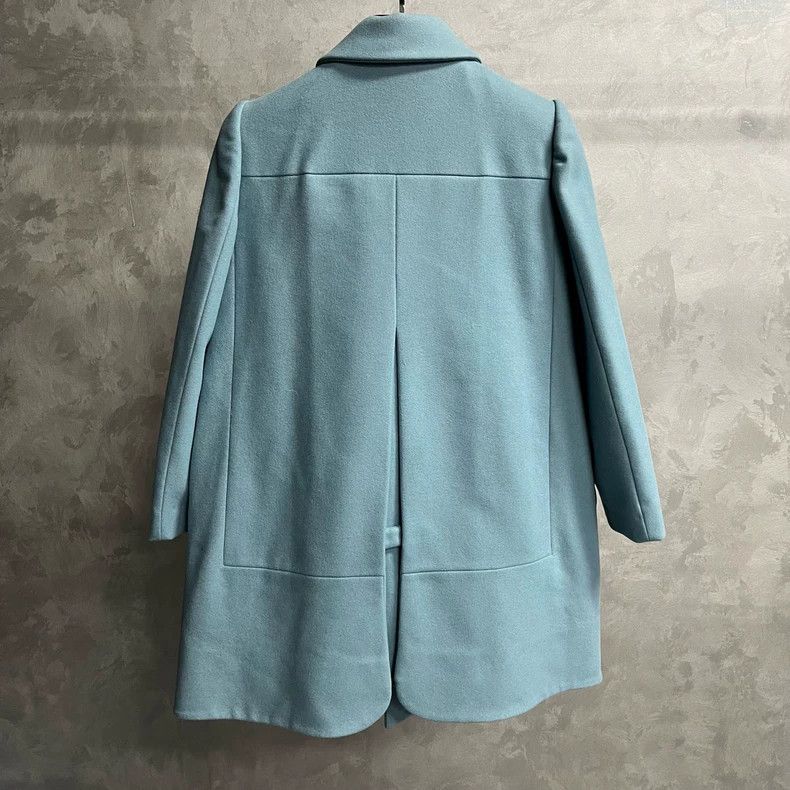 Miu Miu Miu Miu Blue Wool Double-Breasted Jacket Coat Size US M / EU 48-50 / 2 - 4 Thumbnail