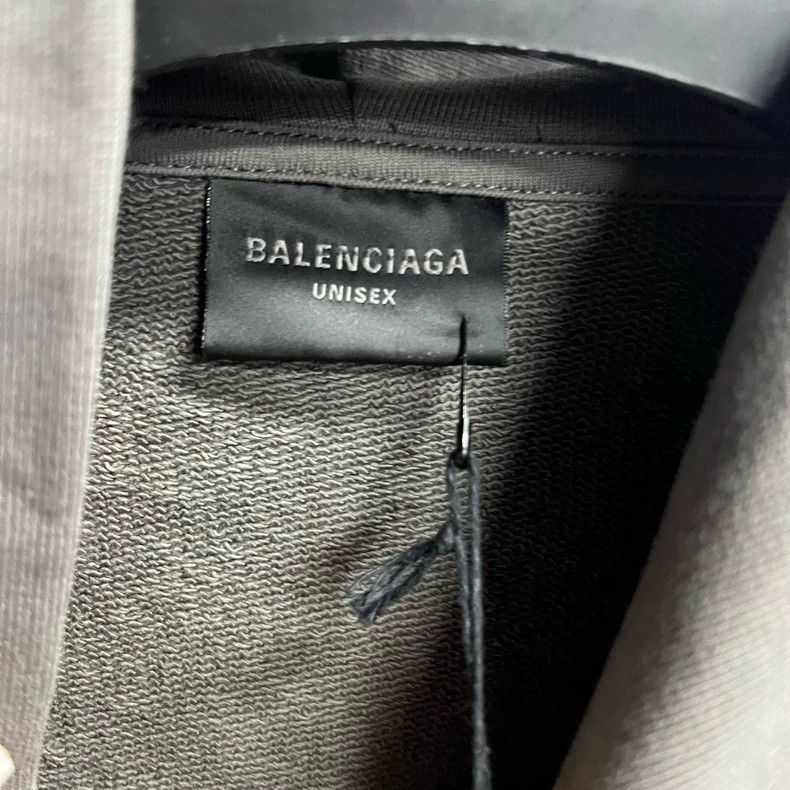 Balenciaga Balenciaga Gray Logo Print Hoodie Sweatshirt Size US M / EU 48-50 / 2 - 2 Thumbnail
