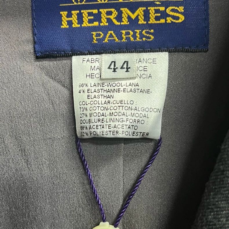 Hermes Gray Blazer with Pocket and Lapel Collar Size US L / EU 52-54 / 3 - 4 Thumbnail