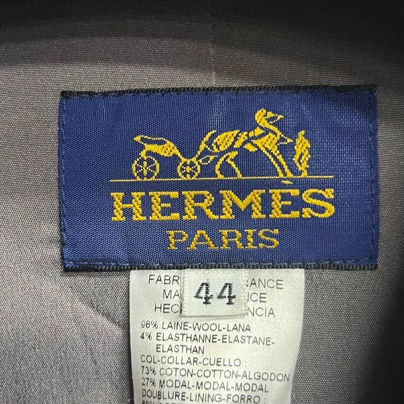 Hermes Gray Blazer with Pocket and Lapel Collar Size US L / EU 52-54 / 3 - 3 Thumbnail