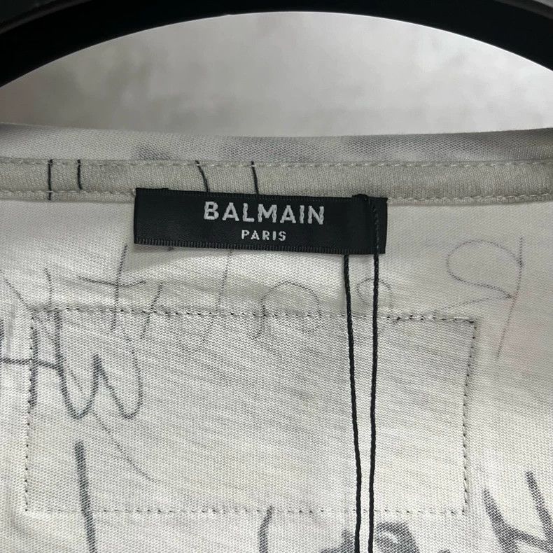 Balmain Balmain White Long Sleeve Graphic T-Shirt Size US S / EU 44-46 / 1 - 2 Thumbnail