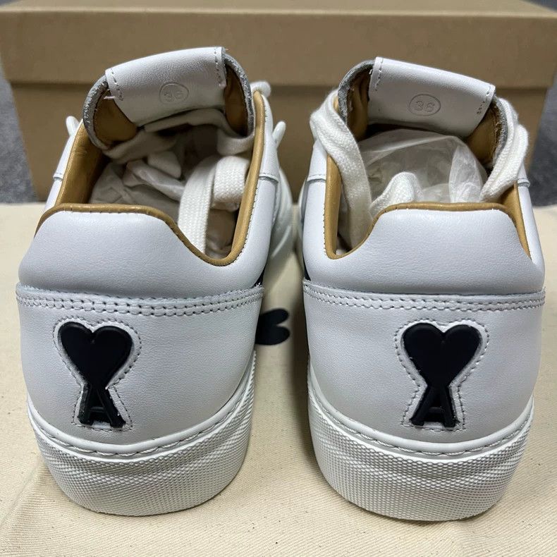 AMI White Suede Low-Top Sneakers by AMI Paris Size US 6 / EU 39 - 5 Thumbnail