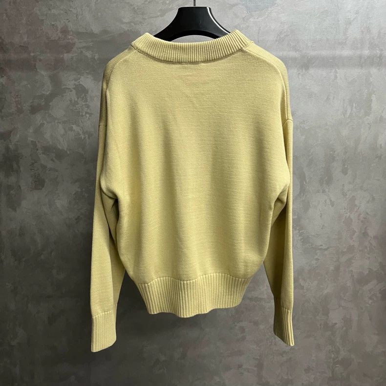 AMI Beige V-Neck Long Sleeve Knit Cardigan Size US M / EU 48-50 / 2 - 5 Thumbnail