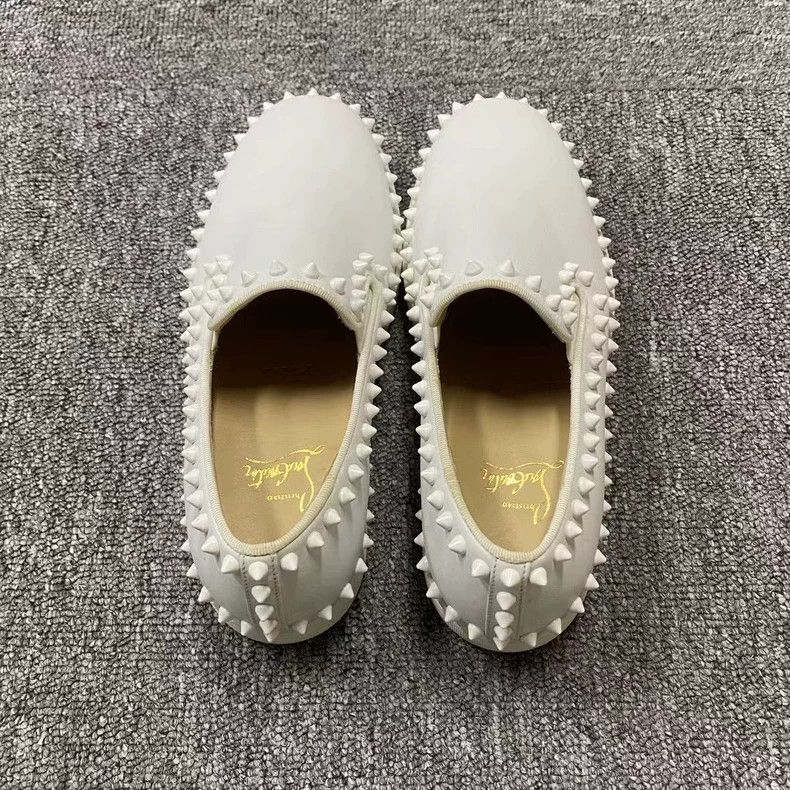 Christian Louboutin Christian Louboutin White Leather Slip-On Shoes Size US 6 / EU 39 - 3 Thumbnail