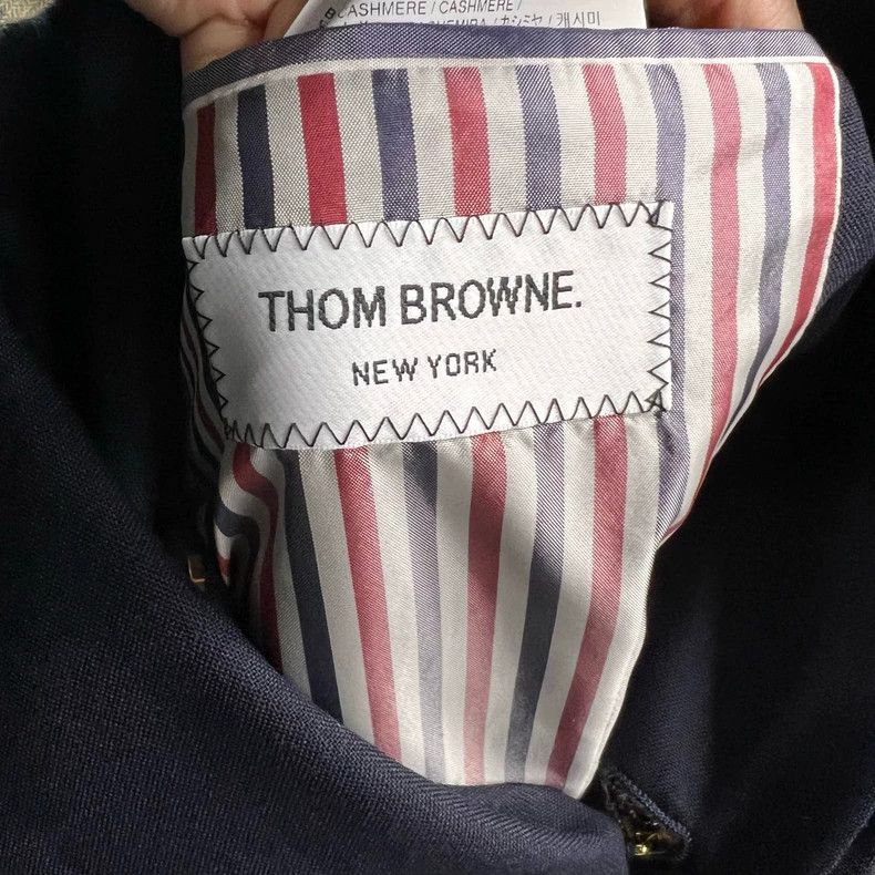 Thom Browne Thom Browne Blue Striped Logo Jacket Size US L / EU 52-54 / 3 - 5 Thumbnail