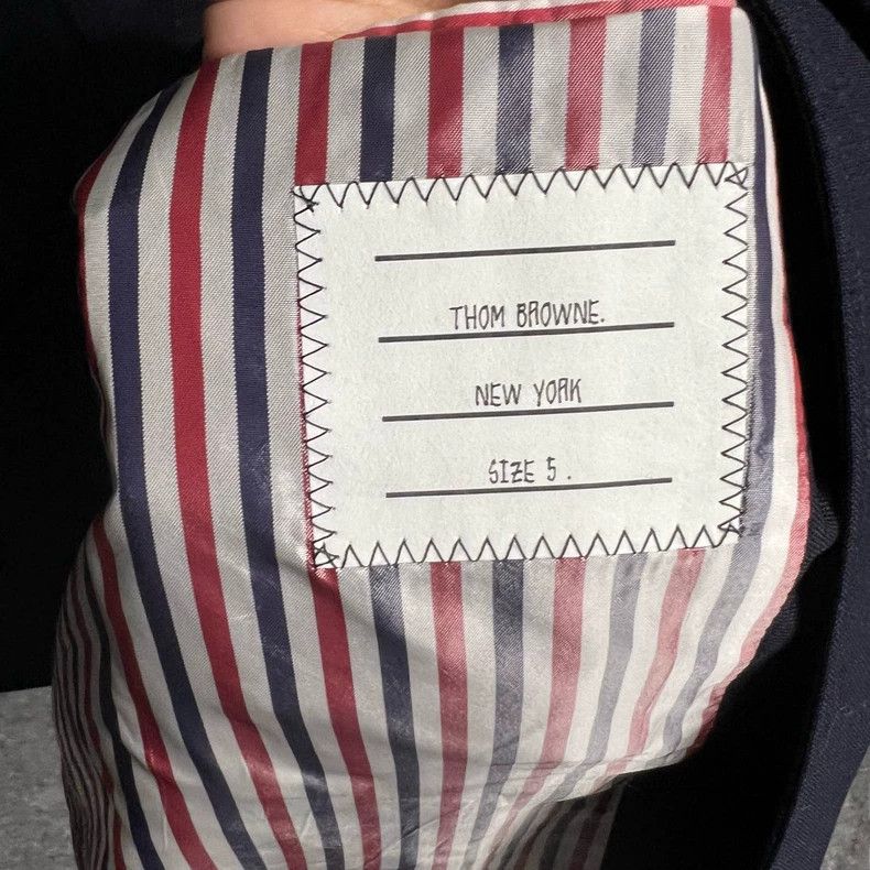 Thom Browne Thom Browne Blue Striped Logo Jacket Size US L / EU 52-54 / 3 - 4 Thumbnail