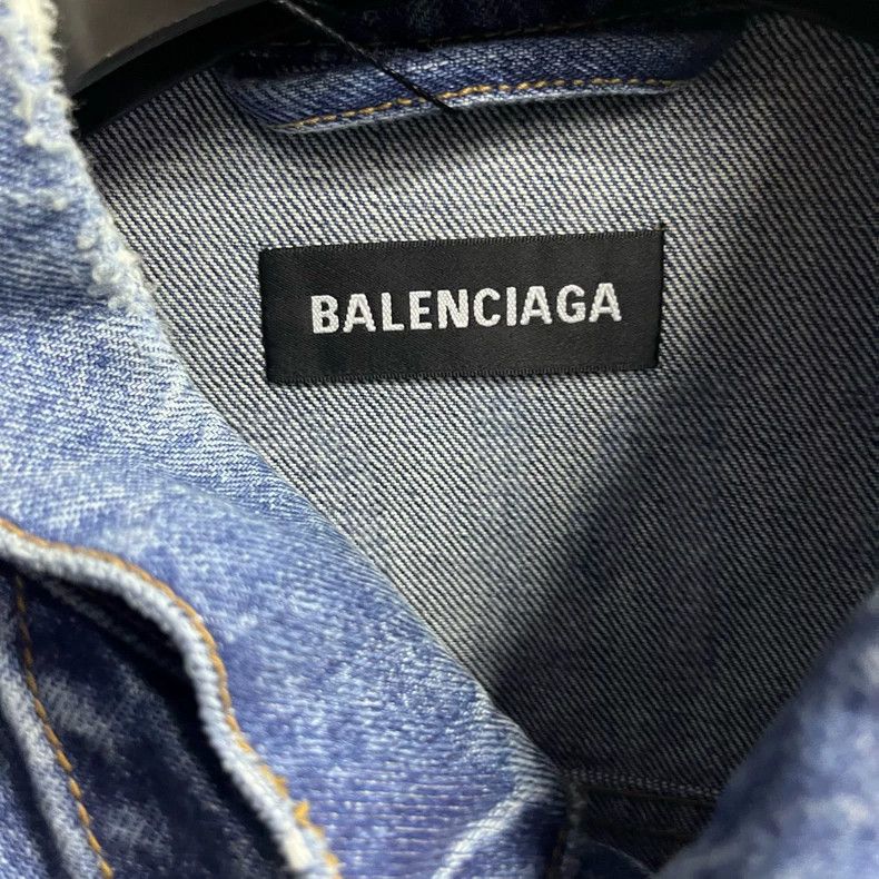 Balenciaga Blue Denim Long Sleeve Button-Up Jacket Size US L / EU 52-54 / 3 - 2 Thumbnail