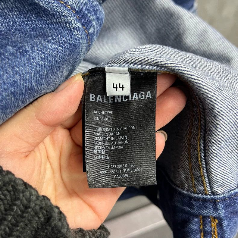Balenciaga Blue Denim Long Sleeve Button-Up Jacket Size US L / EU 52-54 / 3 - 4 Thumbnail