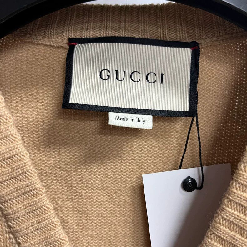 Gucci Gucci Brown Embroidered Sleeveless Wool Vest Size US S / EU 44-46 / 1 - 2 Thumbnail