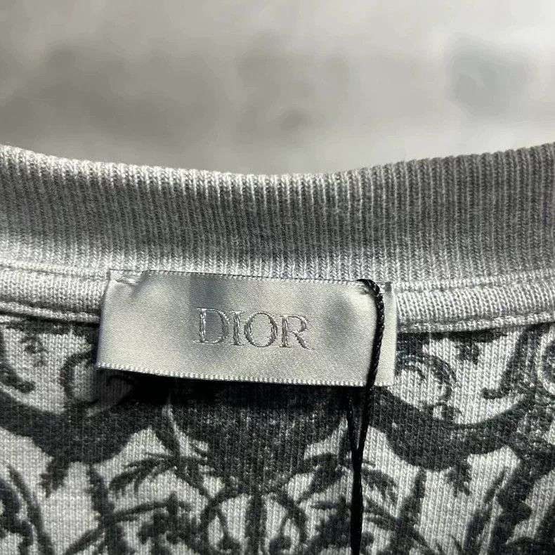 Dior Dior Gray Floral Print Short Sleeve Top Size US M / EU 48-50 / 2 - 3 Thumbnail