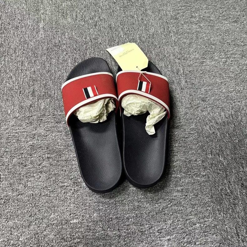 Thom Browne Thom Browne Red and Blue Logo Slide Sandals Size US 11 / EU 44 - 3 Thumbnail