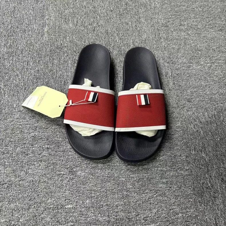 Thom Browne Thom Browne Red and Blue Logo Slide Sandals Size US 11 / EU 44 - 2 Thumbnail