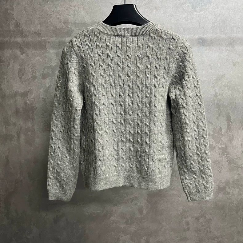 Brunello Cucinelli Gray Long Sleeve Knit Sweater by Brunello Cucinelli Size US XS / EU 42 / 0 - 5 Thumbnail