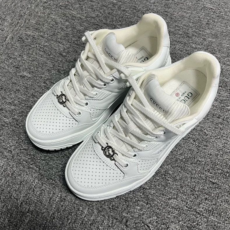 Gucci Gucci White Leather Low-Top Sneakers Size US 5 / EU 37 - 2 Thumbnail