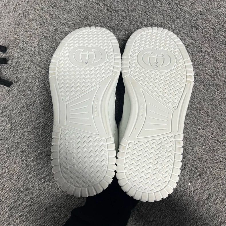 Gucci Gucci White Leather Low-Top Sneakers Size US 5 / EU 37 - 5 Thumbnail