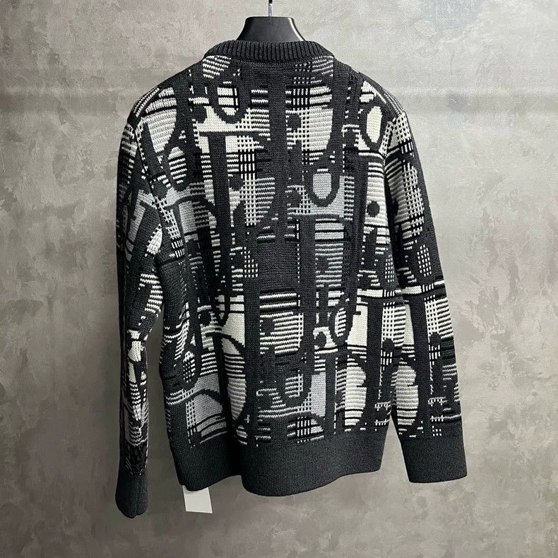 Dior Dior Gray Wool Knit Sweater with Oblique Print Size US XS / EU 42 / 0 - 5 Thumbnail