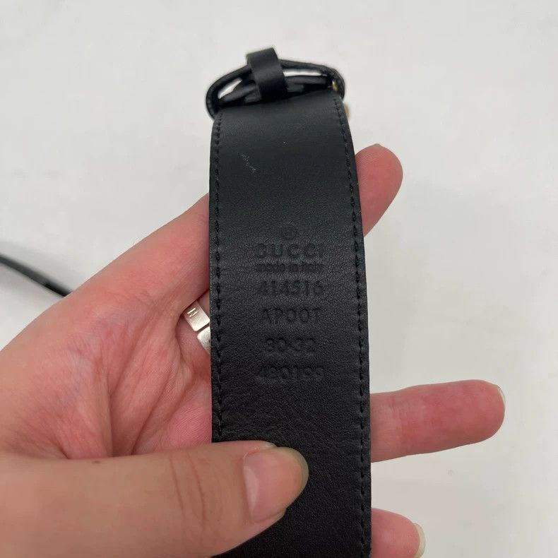 Gucci Gucci Black Belt with Gold Double G Buckle Size ONE SIZE - 3 Thumbnail