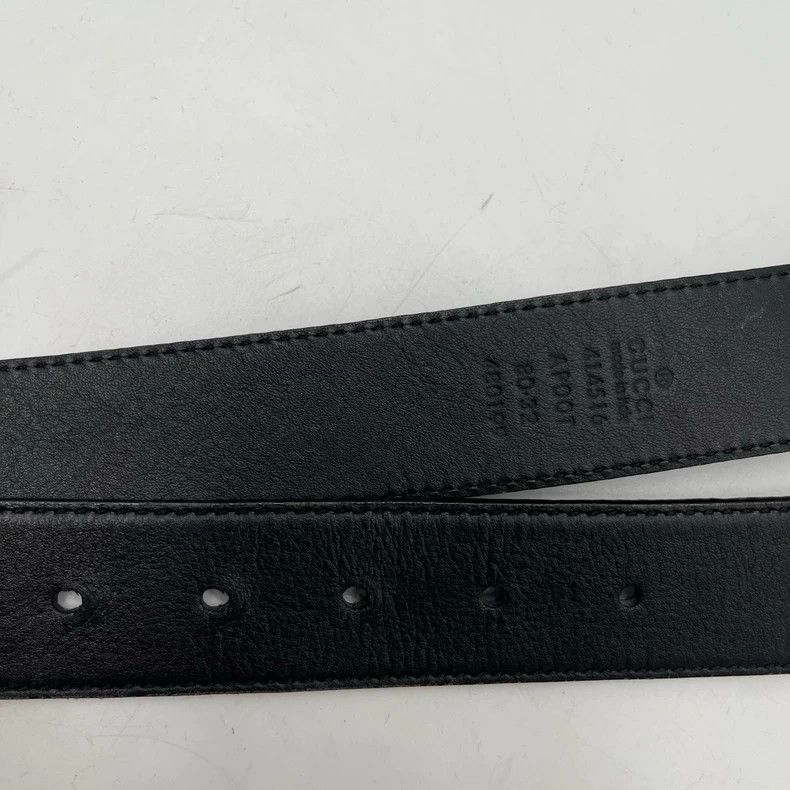 Gucci Gucci Black Belt with Gold Double G Buckle Size ONE SIZE - 4 Thumbnail