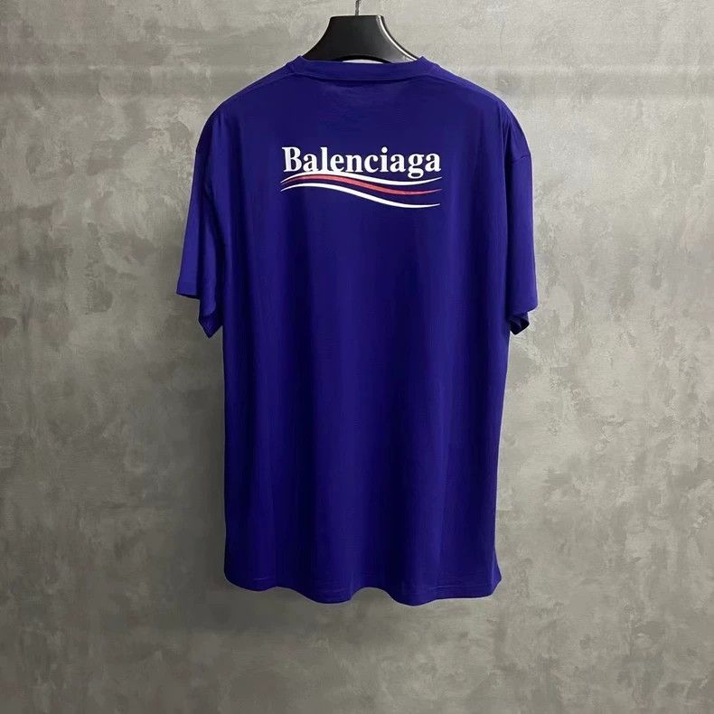 Balenciaga Balenciaga Blue Logo Short Sleeve T-Shirt Size US M / EU 48-50 / 2 - 2 Thumbnail