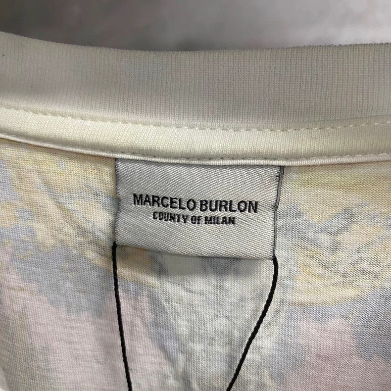 Marcelo Burlon Marcelo Burlon White Wing Pattern Short Sleeve Shirt Size US XL / EU 56 / 4 - 5 Thumbnail