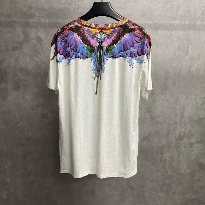Marcelo Burlon Marcelo Burlon White Wing Pattern Short Sleeve Shirt Size US XL / EU 56 / 4 - 2 Thumbnail