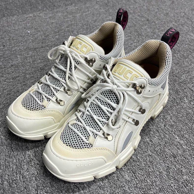 Gucci Gucci White Leather Low Top Sneakers Size US 8 / EU 41 - 2 Thumbnail
