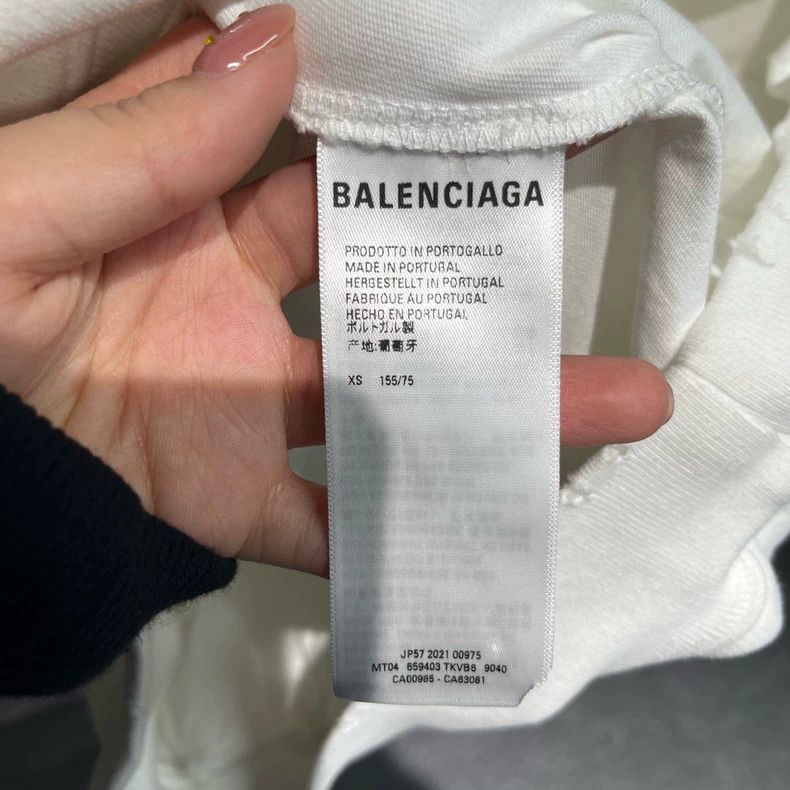 Balenciaga Balenciaga White Logo Oversized Hoodie Sweatshirt Size US XS / EU 42 / 0 - 4 Thumbnail