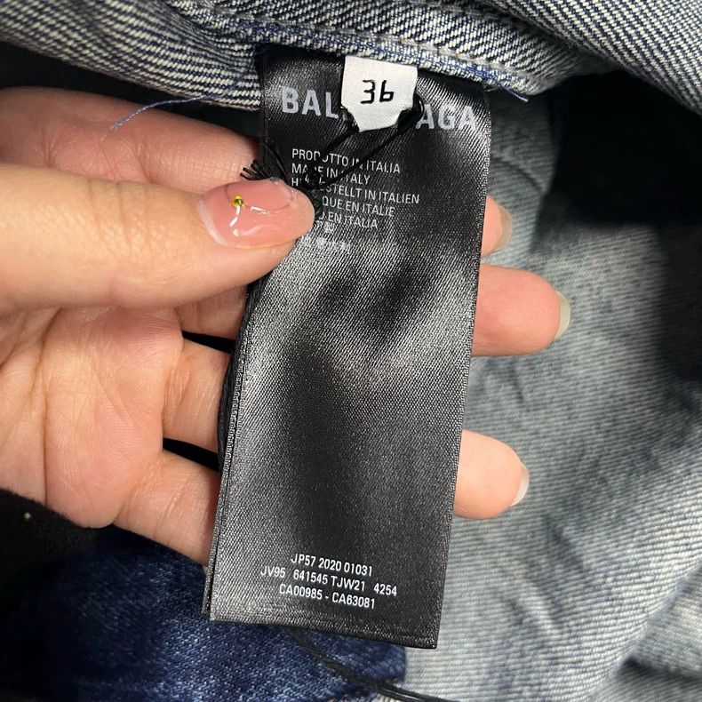 Balenciaga Balenciaga Blue Logo Cotton Denim Jacket Size US S / EU 44-46 / 1 - 7 Thumbnail