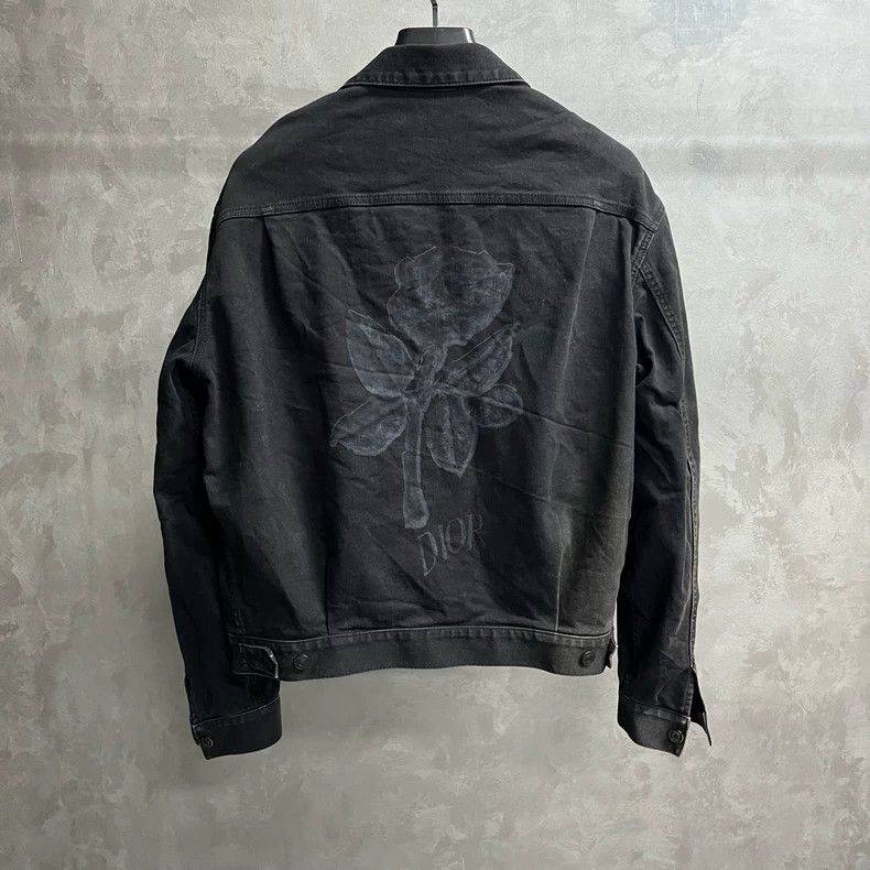 Dior Dior Black Rose Denim Jacket for Sale Size US L / EU 52-54 / 3 - 5 Thumbnail