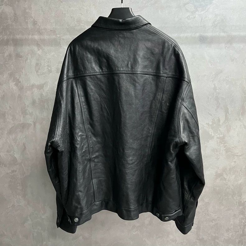 Balenciaga Black Long Sleeve Leather Shirt Jacket Size US S / EU 44-46 / 1 - 5 Thumbnail