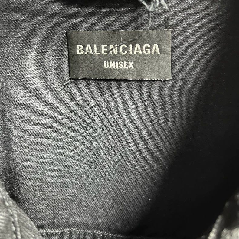 Balenciaga Balenciaga Black Gray Logo Denim Jacket Size US M / EU 48-50 / 2 - 3 Thumbnail