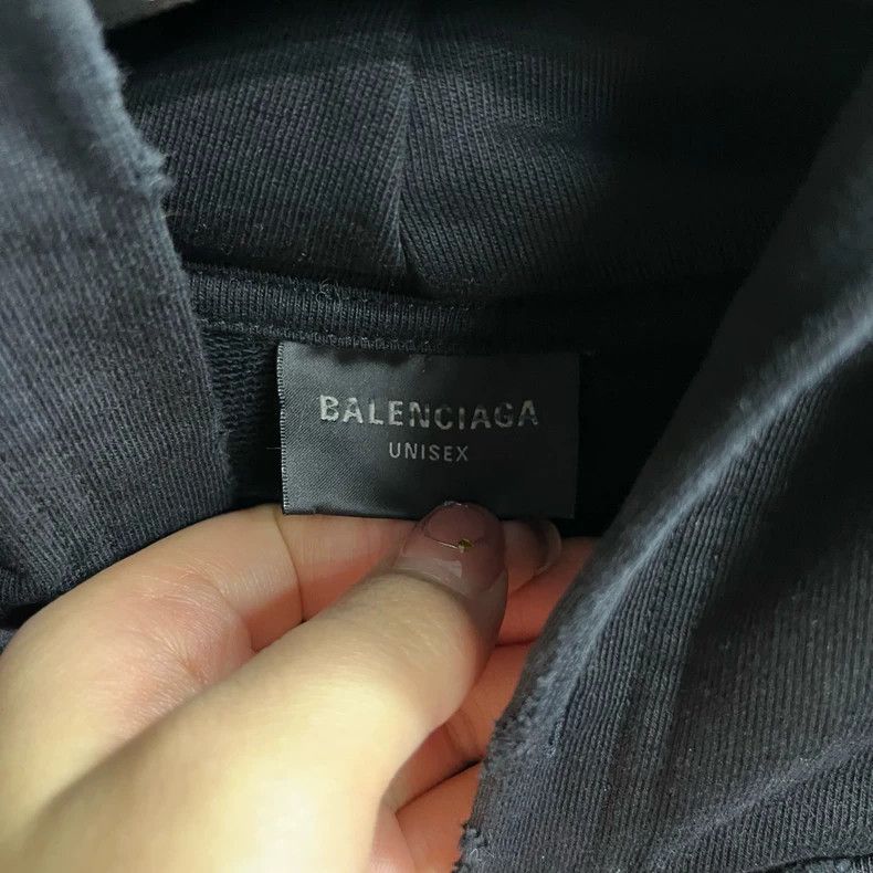 Balenciaga Balenciaga Black Hoodie with Logo Print Size US M / EU 48-50 / 2 - 2 Thumbnail