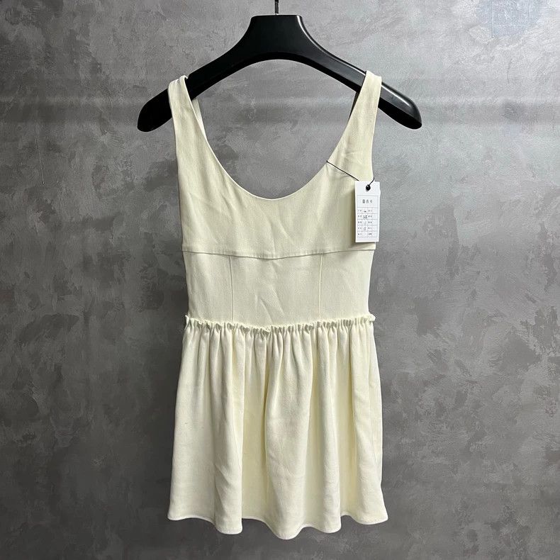 Miu Miu Miu Miu Cream Sleeveless Dress with Straps Size US 40 / EU 56 - 4 Thumbnail