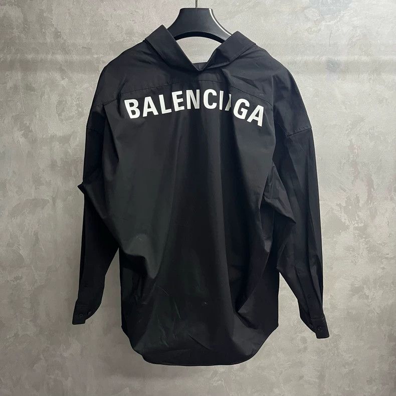 Balenciaga Balenciaga Black Logo Print Long Sleeve Shirt Size US XS / EU 42 / 0 - 5 Thumbnail