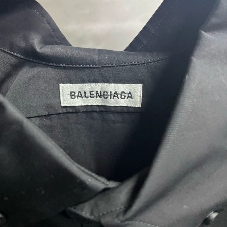 Balenciaga Balenciaga Black Logo Print Long Sleeve Shirt Size US XS / EU 42 / 0 - 2 Thumbnail