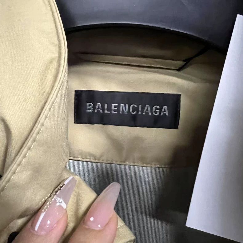 Balenciaga Balenciaga Beige Hooded Jacket with Logo Print Size US M / EU 48-50 / 2 - 2 Thumbnail