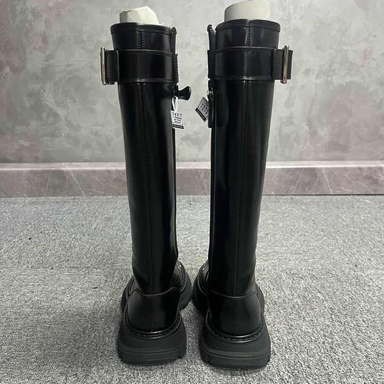 Alexander McQueen Alexander McQueen Black Tread Combat Boots Size US 5.5 / EU 38 - 4 Thumbnail