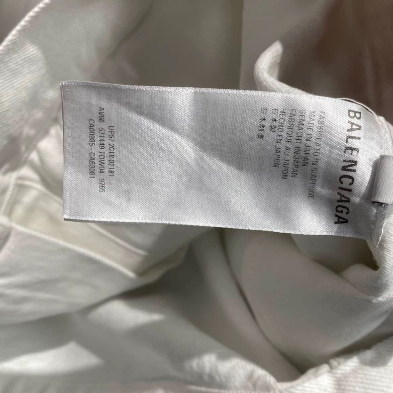 Balenciaga White Embroidered Logo Denim Jacket Size US M / EU 48-50 / 2 - 6 Thumbnail