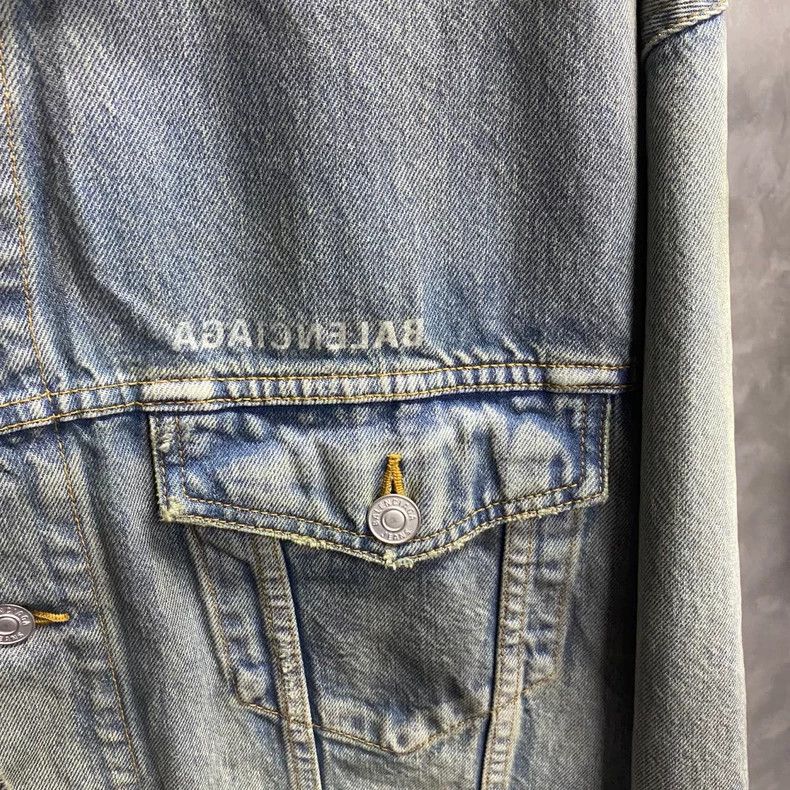 Balenciaga Balenciaga Blue Reversible Logo Denim Jacket Size US M / EU 48-50 / 2 - 4 Thumbnail