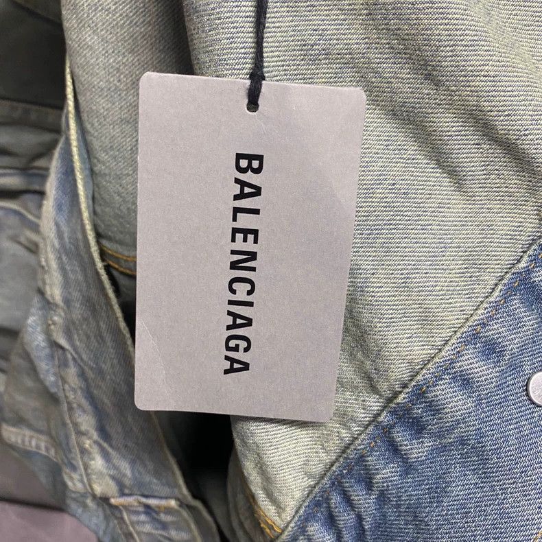 Balenciaga Balenciaga Blue Reversible Logo Denim Jacket Size US M / EU 48-50 / 2 - 5 Thumbnail