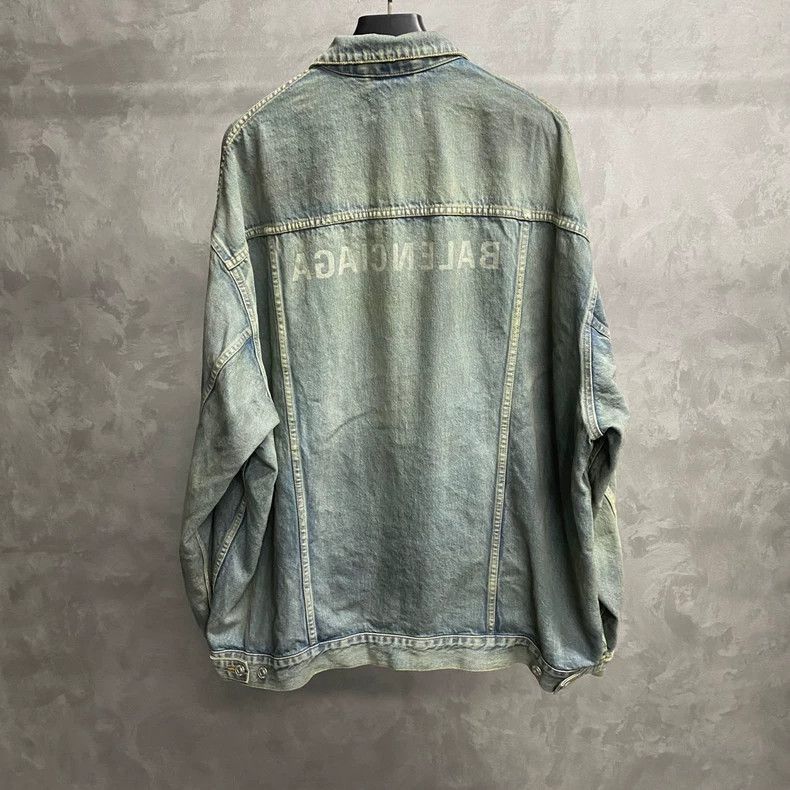 Balenciaga Balenciaga Blue Reversible Logo Denim Jacket Size US M / EU 48-50 / 2 - 2 Thumbnail