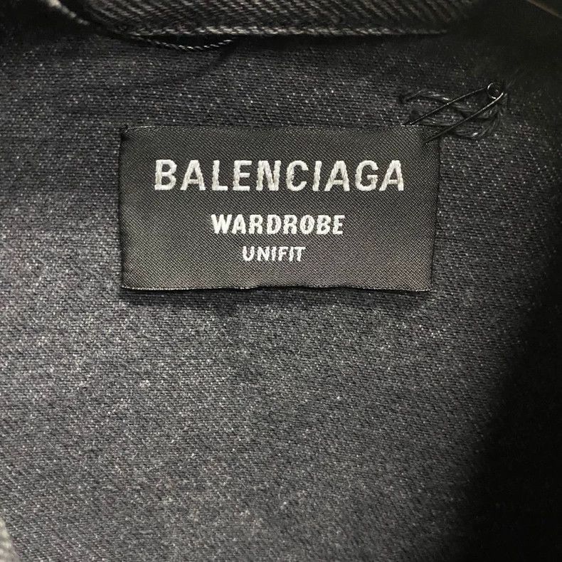 Balenciaga Balenciaga Black Gray Logo Denim Jacket Size US M / EU 48-50 / 2 - 3 Thumbnail